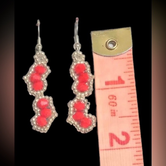 Handmade Red Crystal & Silver Beaded Jewelry Set - Perfect for Valentine’s Love - Picture 4 of 4